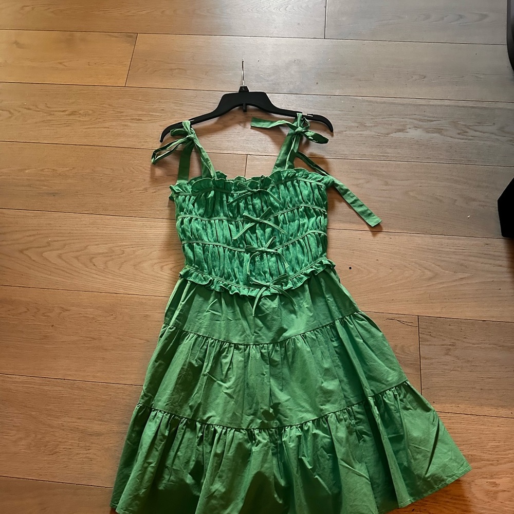 Umgee Vibrant Green Ruffled Dress
